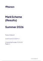 Pearson Edexcel GCSE Citizenship Studies 1CS0&sol;02 June 2026 Mark Scheme &vert; GCSE Paper 02 Exam Marking Guide & Revision PDF