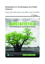 Test Bank - Biostatistics for the Biological and Health Sciences&comma; 2nd Edition &lpar;Triola&comma; 2018&rpar; Chapter 1-14 Fully Covered