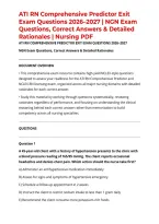 ATI RN Comprehensive Predictor Exit Exam Questions 2026&ndash;2027 &vert; NGN Exam Questions&comma; Correct Answers & Detailed Rationales &vert; Nursing PDF