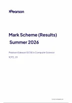 Pearson Edexcel GCSE Computer Science 1CP2&sol;01 June 2026 Mark Scheme &vert; GCSE Paper 01 Exam Marking Guide & Revision PDF