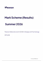 Pearson Edexcel GCSE Design and Technology 1DT0&sol;1B June 2026 Mark Scheme &vert; GCSE Paper 1B Exam Marking Guide & Revision PDF