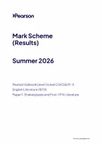 Pearson Edexcel GCSE English Literature 1ET0&sol;01 June 2026 Mark Scheme &vert; GCSE Paper 01 Exam Marking Guide & Revision PDF