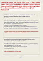 Webce Insurance Test Actual Exam 2026 &vert;&vert; Most Recent Exam 2026&vert;2027 Actual Complete Real Exam 