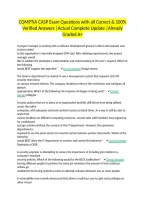 COMPTIA CASP Exam Questions with all Correct & 100&percnt; Verified Answers &vert;Actual Complete Update &vert;Already Graded A&plus;