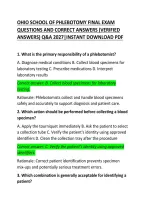 Ohio School of Phlebotomy Final Exam Questions and Correct Answers 2026 &ndash; Practice Test and Study Guide