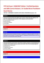 FITZ Exit Exam &vert; 2026&sol;2027 Edition &vert; Verified Questions &NewLine;and 100&percnt; Correct Answers &vert; A&plus; Graded Nurse Practitioner &NewLine;Board Review