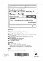 Pearson Edexcel GCSE German 1GN1&sol;3F June 2026 Question Paper &vert; Foundation Tier Paper 3F Exam Practice & Revision PDF