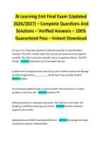 Jb Learning Emt Final Exam &lpar;Updated 2026&sol;2027&rpar; &ndash; Complete Questions And Solutions &ndash; Verified Answers &ndash; 100&percnt; Guaranteed Pass &ndash; Instant Download