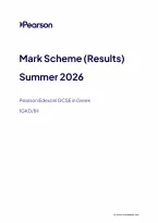 Pearson Edexcel GCSE Greek 1GK0&sol;1H June 2026 Mark Scheme &vert; Higher Tier Paper 1H Exam Marking Guide & Revision PDF