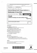 Pearson Edexcel GCSE Greek 1GK0&sol;3H June 2026 Question Paper &vert; Higher Tier Paper 3H Exam Practice & Revision PDF