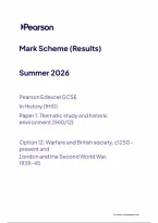 Pearson Edexcel GCSE History 1HI0&sol;12 June 2026 Mark Scheme &vert; GCSE Paper 12 Exam Marking Guide & Revision PDF