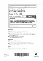 Pearson Edexcel GCSE History 1HI0&sol;12 June 2026 Question Paper &vert; GCSE Paper 12 Exam Practice & Revision PDF