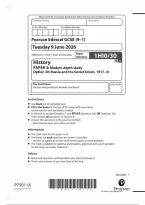 Pearson Edexcel GCSE History 1HI0&sol;30 June 2026 Question Paper &vert; GCSE Paper 30 Exam Practice & Revision PDF