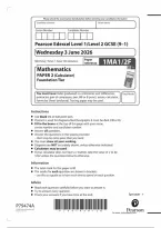 Pearson Edexcel GCSE Mathematics 1MA1&sol;2F June 2026 Question Paper &vert; Foundation Tier Paper 2F Exam Practice & Revision PDF
