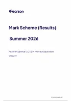 Pearson Edexcel GCSE Physical Education 1PE0&sol;01 June 2026 Mark Scheme &vert; GCSE Paper 01 Exam Marking Guide & Revision PDF