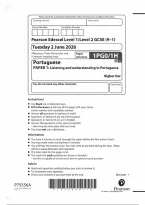 Pearson Edexcel GCSE Portuguese 1PG0&sol;1H June 2026 Question Paper &vert; Higher Tier Paper 1H Exam Practice & Revision PDF