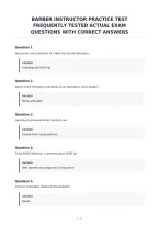 Barber Instructor Practice Test&NewLine;Frequently Tested Actual Exam&NewLine;Questions With Correct Answers