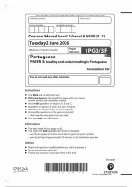 Pearson Edexcel GCSE Portuguese 1PG0&sol;3F June 2026 Question Paper &vert; Foundation Tier Paper 3F Exam Practice & Revision PDF