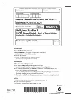 Pearson Edexcel GCSE Religious Studies A 1RA0&sol;2A June 2026 Question Paper &vert; GCSE Paper 2A Exam Practice & Revision PDF