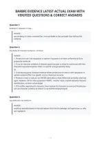 Barbri Evidence Latest Actual Exam With&NewLine;Verified Questions & Correct Answers