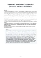 Barbri Last 100 Mbe Practice Expected&NewLine;Questions With Verified Answers&NewLine;