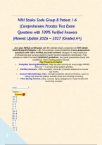 NIH Stroke Scale Group B Patient 1-6 &vert;Comprehensive Practice Test Exam Questions with 100&percnt; Verified Answers &vert;Newest Update 2026 &ndash; 2027 &lpar;Graded A&plus;&rpar;&NewLine;