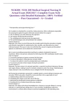 NUR209 &sol; NUR 209 Medical Surgical Nursing II Actual Exam 2026&sol;2027 &vert; Complete Exam-Style Questions with Detailed Rationales &vert; 100&percnt; Verified &ndash; Pass Guaranteed &ndash; A&plus; Graded