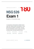 NSG 526 Exam 1 Family Nursing 2026 &ndash; 180 Q&A Herzing Study Guide&NewLine;&NewLine;