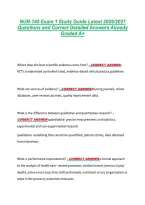 NUR-145 Exam 1 Study Guide Latest 2026&sol;2027 &NewLine;Questions and Correct Detailed Answers Already &NewLine;Graded A&plus; 