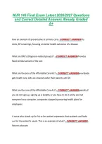 NUR 145 Final Exam Latest 2026&sol;2027 Questions &NewLine;and Correct Detailed Answers Already Graded &NewLine;A&plus; 