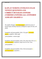 Kaplan Nursing Entrance Exam&colon; Practice Questions and Verified Answers
