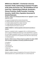 NR503 Exam 2026&sol;2027 &vert; Chamberlain University Population Health&comma; Epidemiology & Statistical Principles Study Guide and Practice Test &vert; NR 503 Midterm & Final Exam Prep &vert; Epidemiological Methods&comma; Biostatistics&comma; Disease Prevention&comma; Health Promotion&comma; Screeni