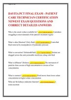 DaVita Patient Care Technician &lpar;PCT&rpar; Final Exam&colon; Study Guide