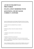  ATI RN Fundamentals Proctored Exam&colon; Q&A with Detailed Rationales