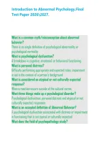 Introduction to Abnormal Psychology&period;Final Test Paper 20262027&period;&NewLine;
