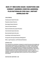 Nur 417 Med-Surg Exam 2 Questions And&NewLine;Correct Answers &lpar;Verified Answers&rpar;&NewLine;Plus Rationales 2026 Q&A &vert; Instant&NewLine;Download Pdf 