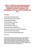 Nur 411 &sol; Nurs 411 Gerontological Nursing&NewLine;Study Guide&rsqb; Questions And Correct&NewLine;Answers &lpar;Verified Answers&rpar; Plus&NewLine;Rationales 2026 Q&A &vert; Instant Download&NewLine;Pdf&period;