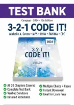 Test Bank &mdash; 3-2-1 Code It&excl; 2024 Edition&comma; 12th Edition &mdash; Michelle A&period; Green &mdash; ISBN 9780357932209 &mdash; Latest Update &mdash; All Chapters Covered 1&ndash;20