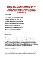 Nur418 &sol; Nur 418 Exam 3 Nursing Care Of The&NewLine;Childbearing Family At Concordia&comma; St&period; Paul&NewLine;Questions And Correct Answers &lpar;Verified&NewLine;Answers&rpar; Plus Rationales 2026 Q&A &vert; Instant&NewLine;Download Pd