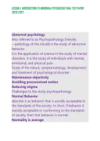 Lesson 1&period; Introduction To Abnormal Psychology&period;final Test Paper 20262027&period; &NewLine;