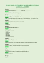 Public Health Exam 3 Updated Questions And&NewLine;Correct Answers