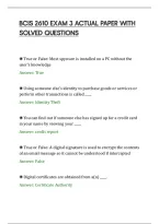 Bcis 2610 Exam 3 Actual Paper With&NewLine;Solved Questions