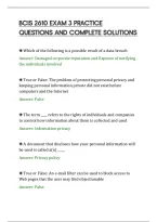 Bcis 2610 Exam 3 Practice&NewLine;Questions And Complete Solutions&NewLine;