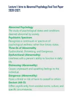 Lecture 1&colon; Intro to Abnormal Psychology&period;Final Test Paper 20262027&period;&NewLine;