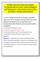 Walden University Nurse Practitioner &NewLine;Certification Review 2026&vert; Clinical Diagnosis &NewLine;and Management &vert; Questions & Answers Plus &NewLine;Rationales &vert; Instant Pdf Download 