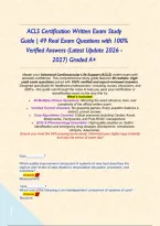 ACLS Certification Written Exam Study Guide &vert; 49 Real Exam Questions with 100&percnt; Verified Answers &lpar;Latest Update 2026 - 2027&rpar; Graded A&plus;&NewLine;