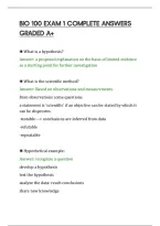 Bio 100 Exam 1 Complete Answers&NewLine;Graded A&plus;