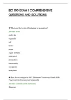 Bio 100 Exam 1 Comprehensive&NewLine;Questions And Solutions&NewLine;