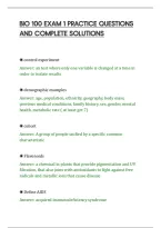 Bio 100 Exam 1 Practice Questions&NewLine;And Complete Solutions