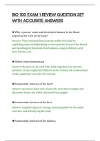 Bio 100 Exam 1 Review Question Set&NewLine;With Accurate Answers&NewLine;